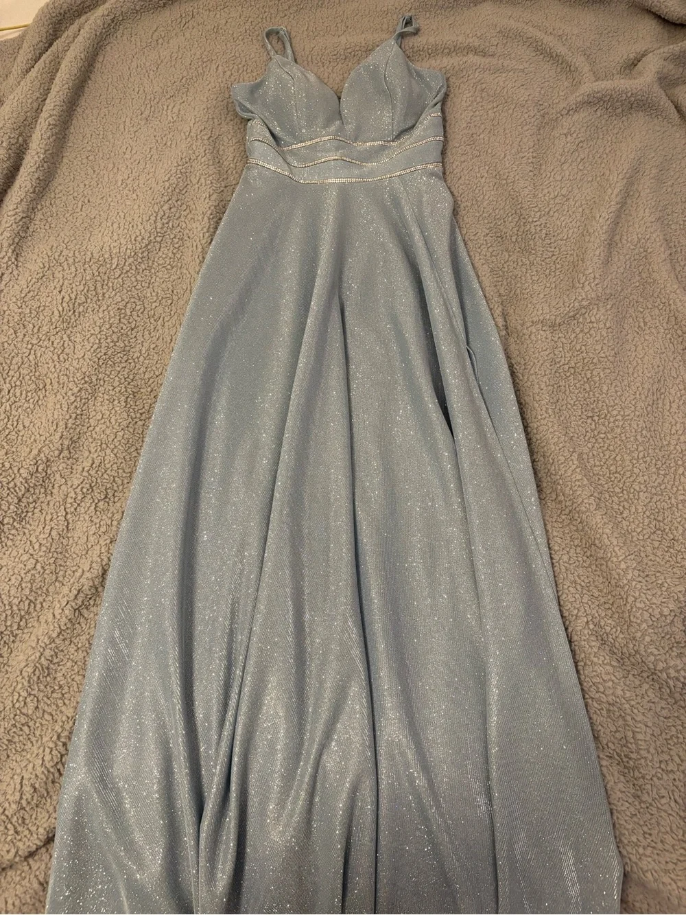 Speechless Light Blue Sparkle-Strap Dress
